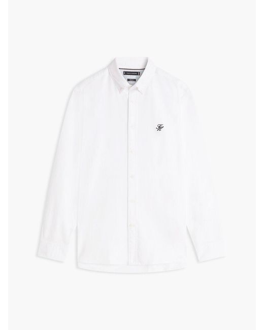 Tommy Hilfiger White Heritage Regular Fit Logo Embroidery Oxford Shirt for men