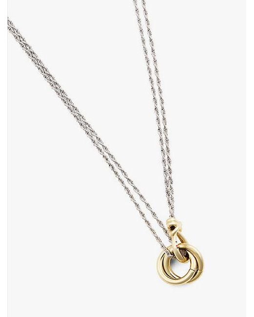 Tommy Hilfiger Dubbele Tweekleurige Ketting Met Knoopdetail in het White