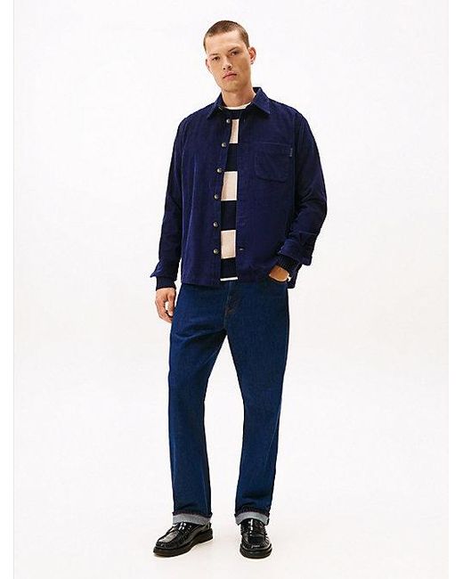Tommy Hilfiger Relaxed Fit Overshirt Van Corduroy in het Blue voor heren