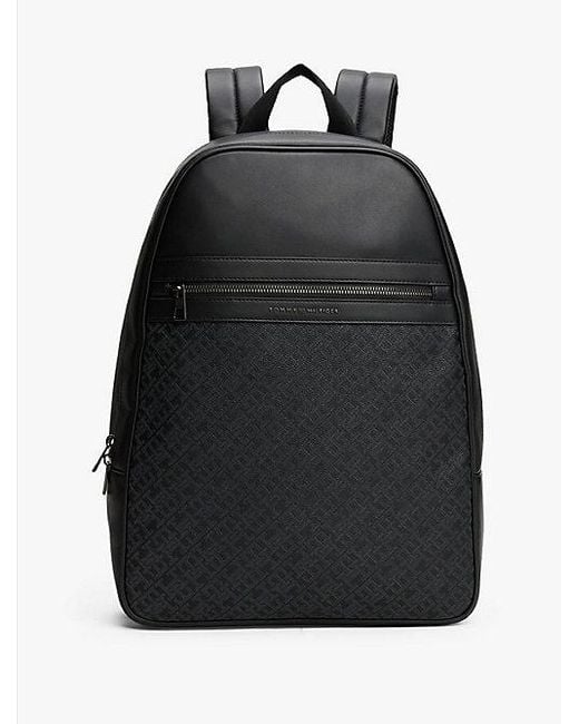 Mochila Texturizada Con Monogramas Th Tommy Hilfiger de hombre de color Black