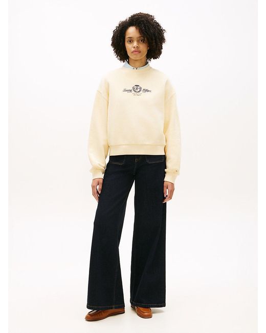 Tommy Hilfiger Natural Crest Embroidery Relaxed Terry Sweatshirt