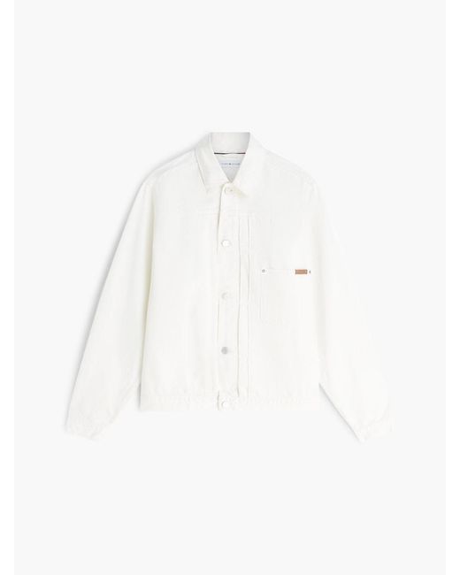 Tommy Hilfiger White Washed Denim Trucker Jacket for men