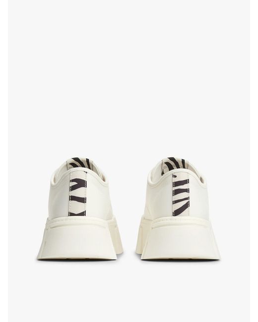 Tommy Hilfiger Natural Zebra Print Logo Platform Cupsole Trainers