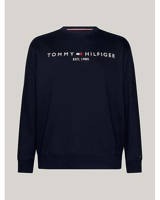 Tommy Hilfiger Plus Regular Flex Fleece Sweatshirt Met Logo in het Blauw  voor heren | Lyst NL