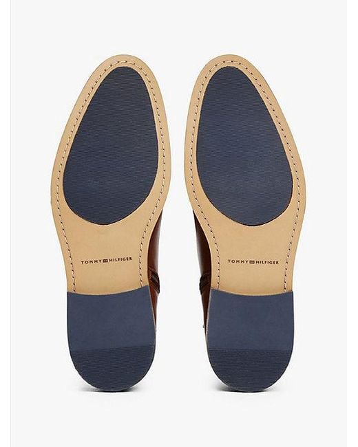 Tommy Hilfiger Leren Chelsea Boot Met Ritssluiting in het Brown voor heren