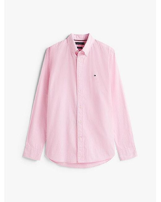 Tommy Hilfiger Th Flex Regular Fit Hemd Mit Nadelstreifen in Pink für Herren