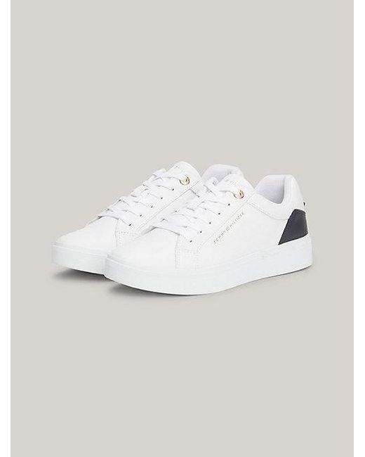 Tommy Hilfiger White Elevated Essential Court-Sneaker aus Leder