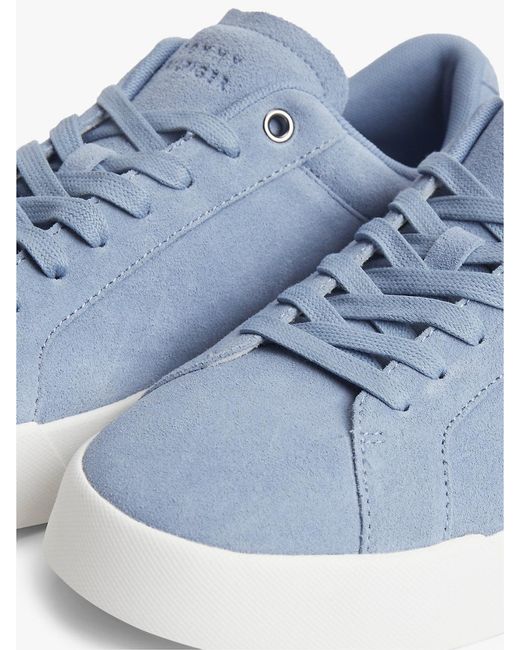 Tommy Hilfiger Blue Suede Court Trainers for men