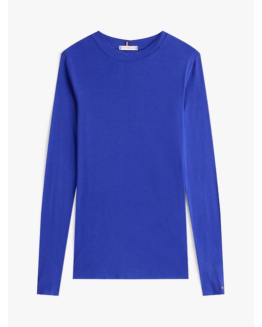 T-Shirt The Runway Collection Slim Fit A Maniche Lunghe di Tommy Hilfiger in Blue