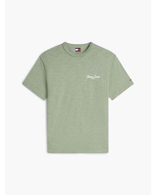 Tommy Hilfiger Green Back Graphic Textured Relaxed T-Shirt for men