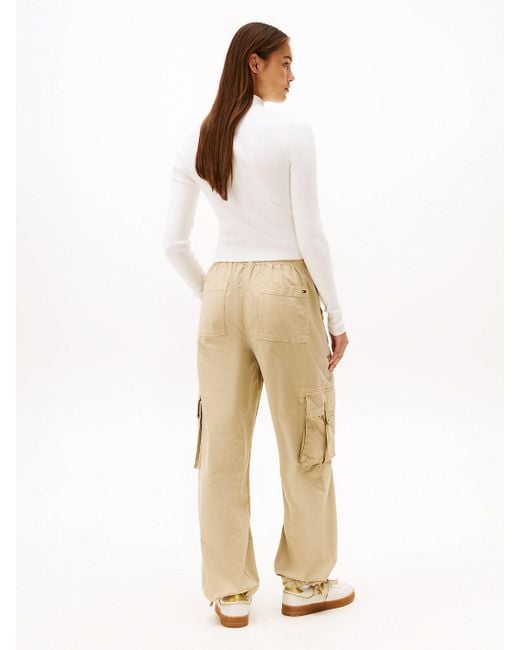 Felpa Slim Fit Con Zip E Distintivo Tommy di Tommy Hilfiger in White
