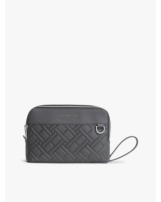 Tommy Hilfiger Gray Modern Flag Embossed Pouch for men