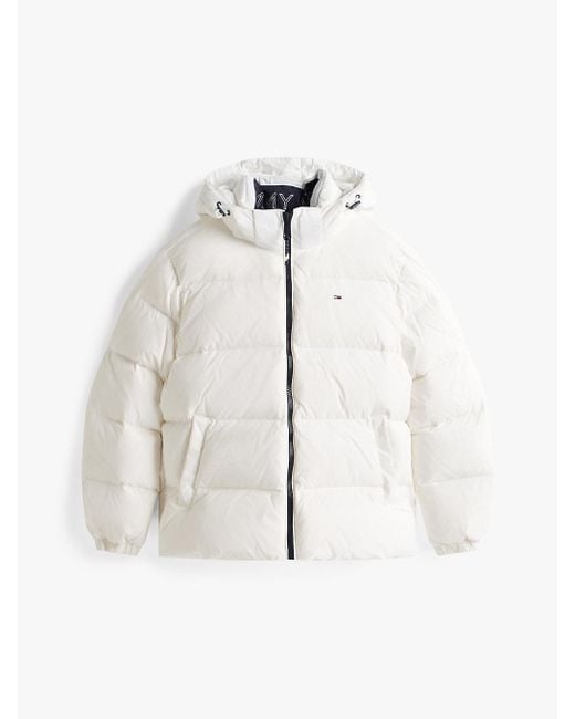Piumino Idrorepellente Con Cappuccio di Tommy Hilfiger in White da Uomo