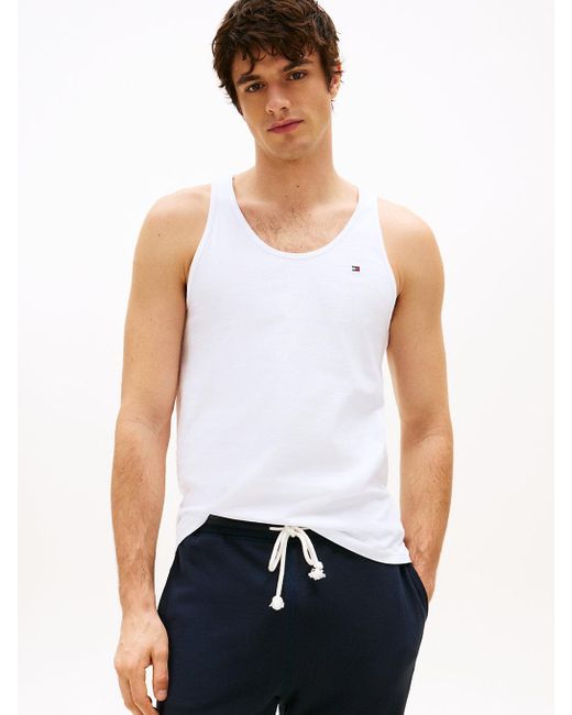 Tommy Hilfiger White 3-pack Signature Round Neck Tank Tops for men