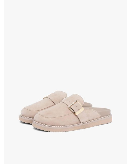 Tommy Hilfiger Multicolor Th Monogram Buckle Suede Mules