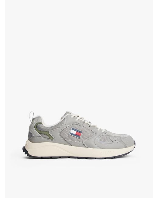 Sneakers Con Mix Di Texture E Logo di Tommy Hilfiger in White da Uomo