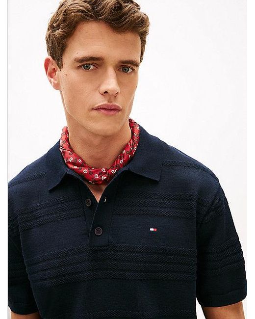 Pañuelo Estampado De Mezcla De Seda Tommy Hilfiger de hombre de color Red