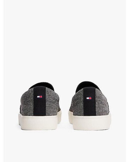 Tommy Hilfiger Linnen Chambray Instapper Met Platformzool in het White voor heren