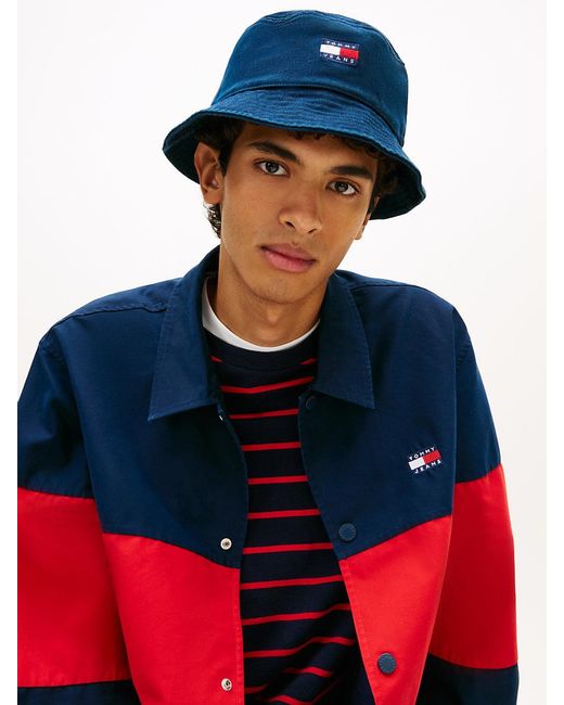 Tommy Hilfiger Blue Heritage Logo Washed Bucket Hat for men