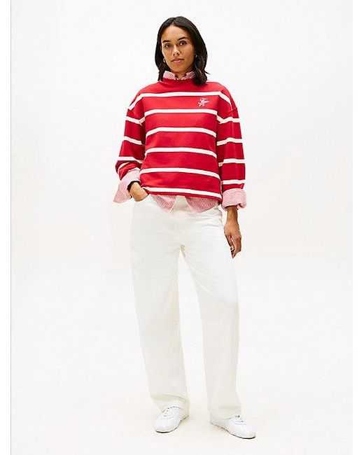 Sudadera De Felpa Con Logo Y Cuello Redondo Tommy Hilfiger