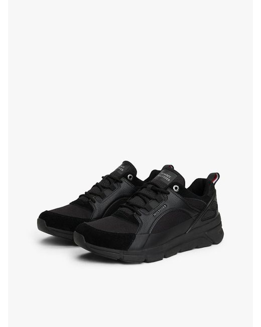 Sneakers Con Suola Spessa E Mix Di Texture di Tommy Hilfiger in Black da Uomo