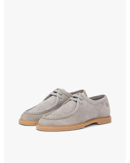 Tommy Hilfiger White Th Monogram Suede Moc Toe Loafers