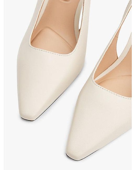 Tommy Hilfiger White Leder-Slingback Mit Spitzer Zehenpartie
