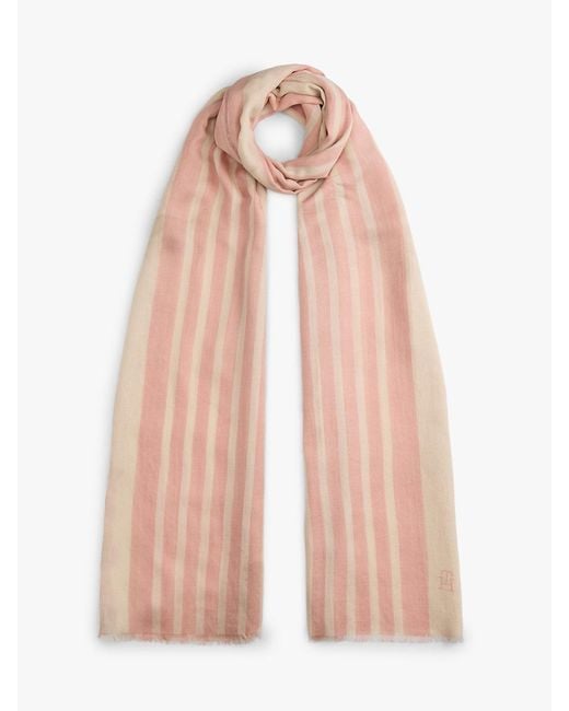 Tommy Hilfiger Pink Monogram Rectangular Scarf