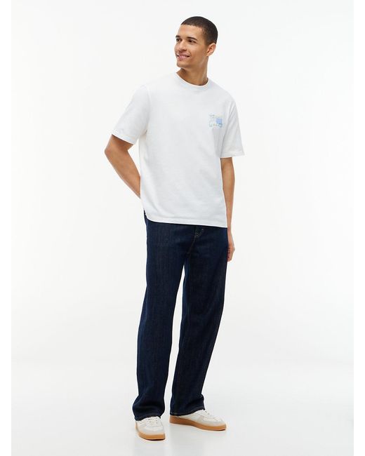 Tommy Hilfiger White 90S Back Bubble Logo Jersey T-Shirt for men