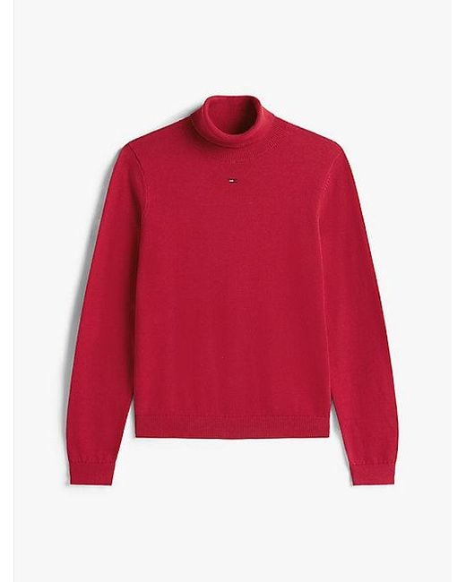 Tommy Hilfiger Slim Fit Coltrui in het Red