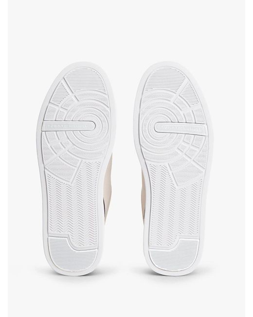 Tommy Hilfiger White Suede Court Trainers for men