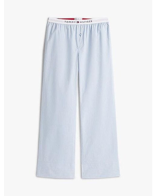 Pantalón De Pijama Essential De Popelín Tommy Hilfiger de color Blue