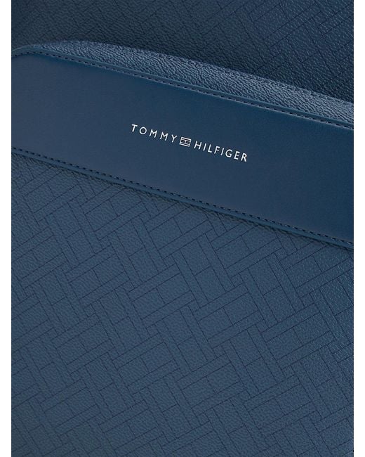 Tommy Hilfiger Blue Hilfiger Flag Mixed Texture Dome Backpack for men