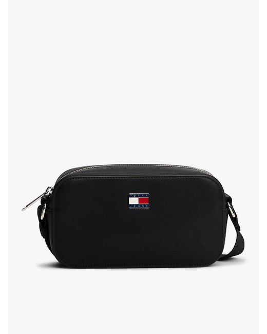 Tommy Hilfiger Black Essential Metal Logo Crossbody Camera Bag