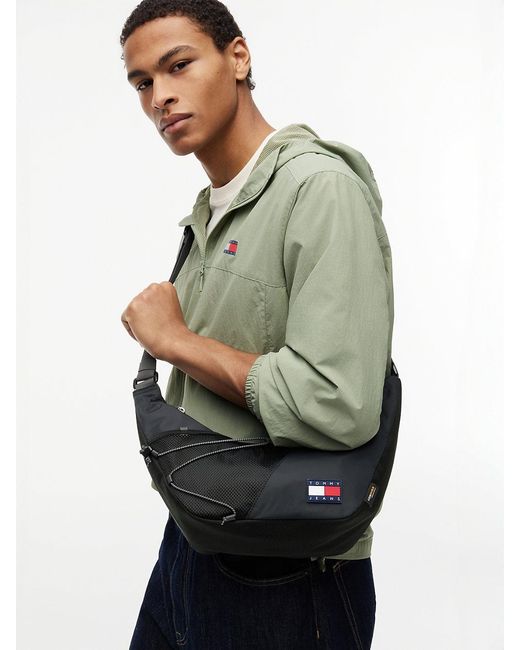 Tommy Hilfiger Black Logo Outdoor Crossbody Bag for men