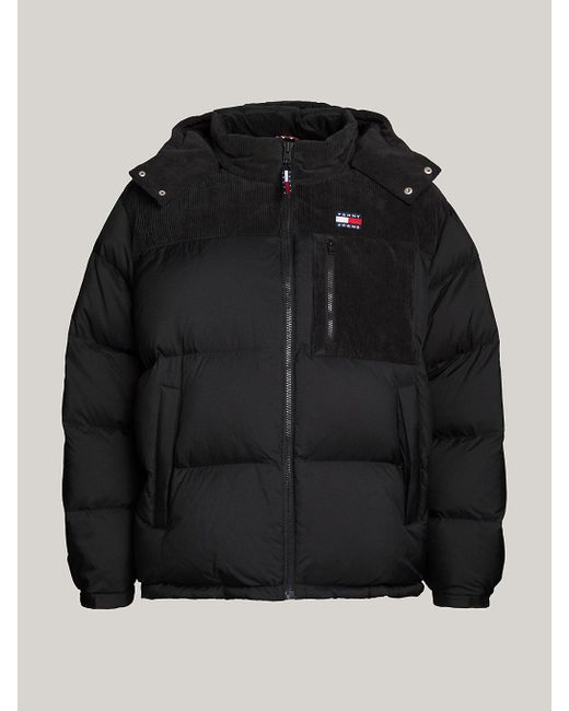 Tommy Hilfiger Black Plus Cord Recycled Down Alaska Puffer for men