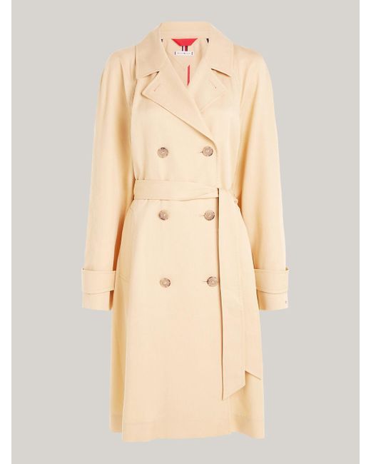 Tommy Hilfiger Natural Curve Double Breasted Relaxed Trench Coat