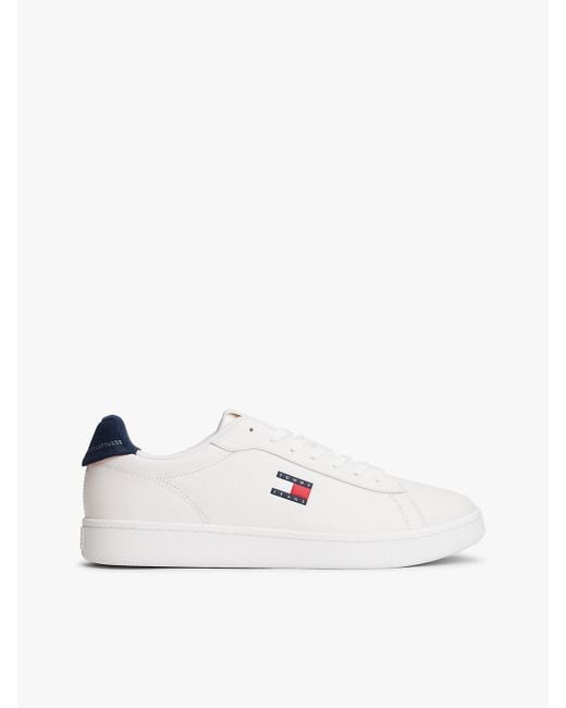 Tommy Hilfiger Natural Leather Archive Court Trainers for men