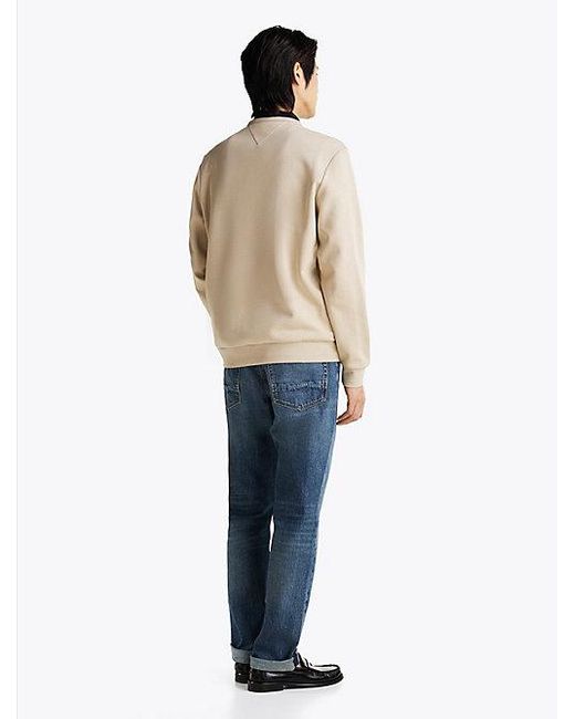 Tommy Hilfiger Technisch Gebreid Sweatshirt Met Ronde Hals in het Natural voor heren