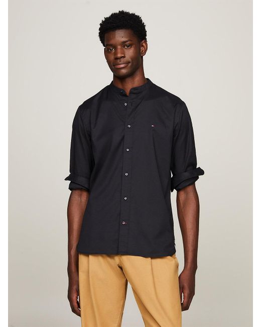 Chemise coupe standard à col droit Tommy Hilfiger pour homme en coloris Black