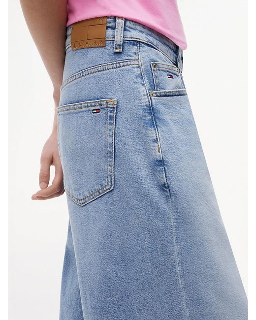 Tommy Hilfiger Red Mid Rise Loose Wide Leg Jeans