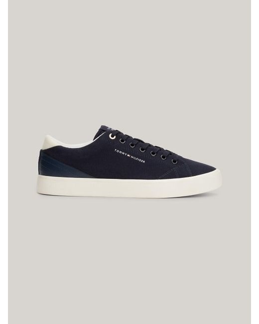 Tommy Hilfiger Blue Essential Canvas Logo Lace-up Trainers for men