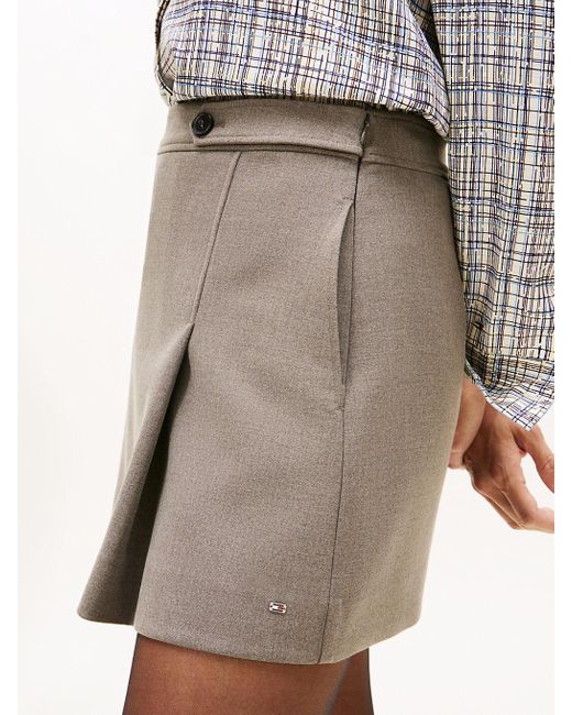 Tommy Hilfiger Natural Box Pleat A-Line Mini Skirt