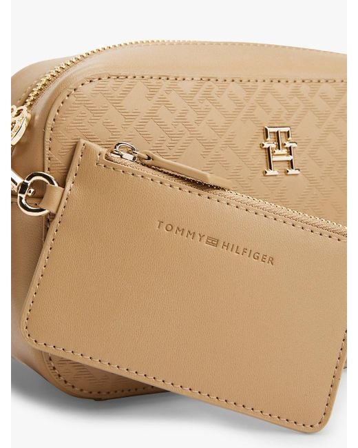Petit Sac Bandoulière À Monogramme Th Tommy Hilfiger en coloris Natural