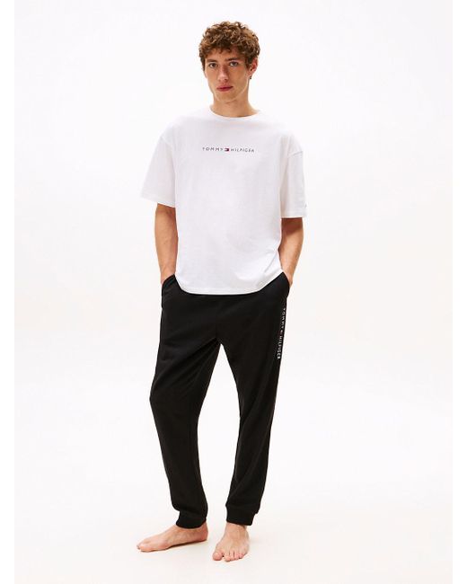 Tommy Hilfiger White Th Original Logo Relaxed Lounge T-shirt for men