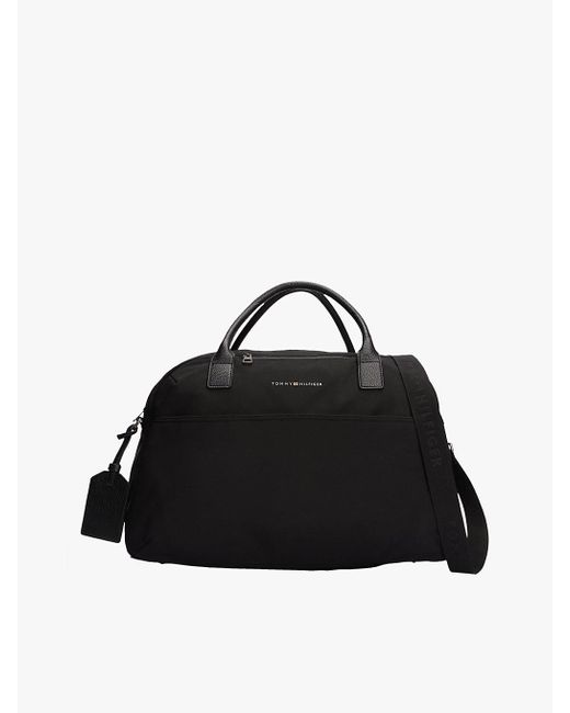 Tommy Hilfiger Black Luggage Tag Duffel Bag for men