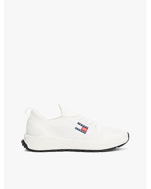 Zapatillas De Punto Con Logo En Relieve Tommy Hilfiger de hombre de color White