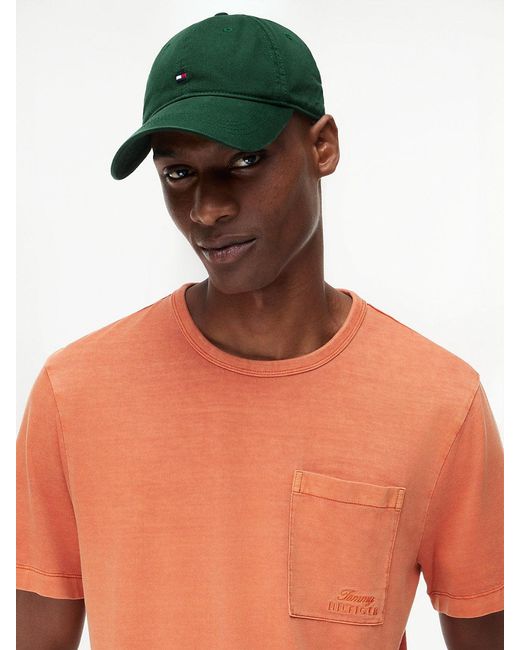 Tommy Hilfiger Green Hilfiger Flag Embroidery Baseball Cap for men