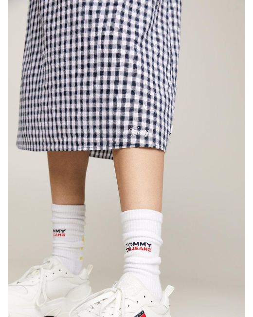 Tommy Hilfiger Multicolor Gingham Midi Fit And Flare Dress