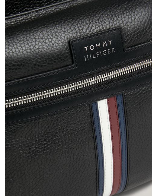 Tommy Hilfiger Black Premium Leather Backpack for men